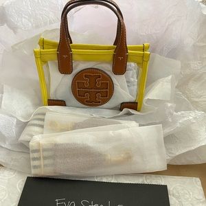 Tory Burch micro Ella tote limone and clear color